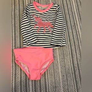 OshKosh B'gosh Navy Striped Unicorn Top